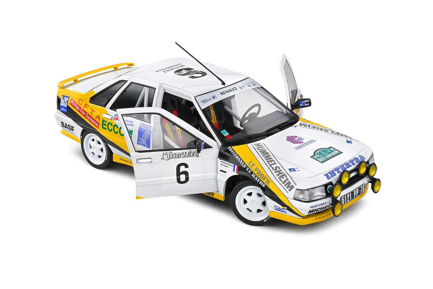 Macheta auto Renault R21 Turbo Gr.A – Rally Charlemagne – 1991 – #15 M.Rats  M.Menard 1:18 Solido