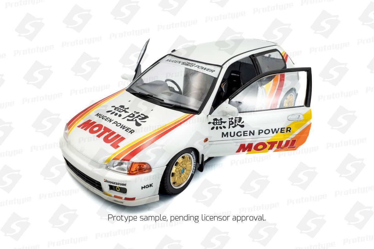 Macheta auto Honda Civic (EG6) Solido Works Mugen Racing White 1992 1:18 Solido