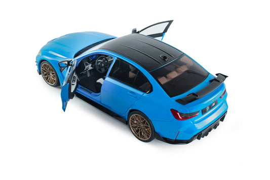 Macheta auto BMW M3 PERFORMANCE PARTS – DAYTONA BEACH BLUE – 2024 1:18 Solido