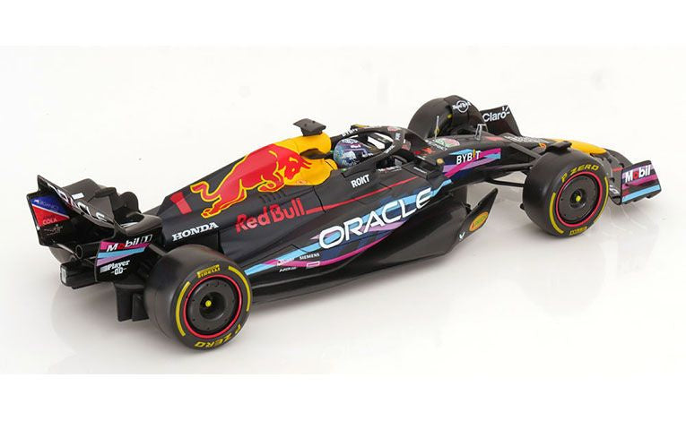 Macheta auto Red Bull Racing RB19 Miami F1 GP 2023 Max Verstappen 1:18 Bburago