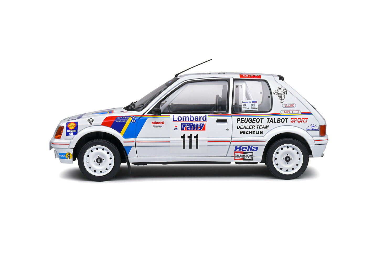 Macheta auto Peugeot 205 GTI Lombard RAC Rally 1988  #11 C.McRae  D.Ringer 1:18 Solido