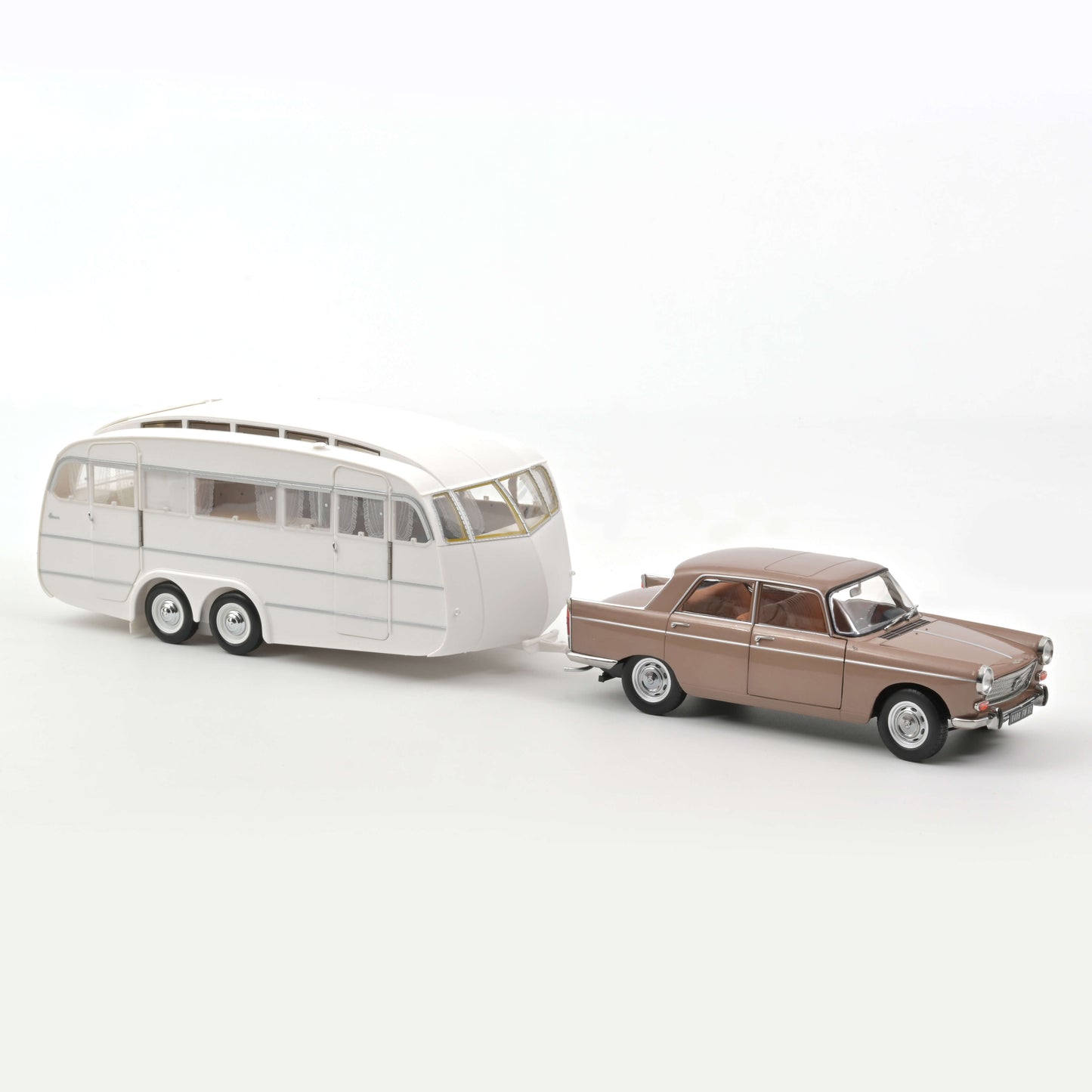 Macheta auto Peugeot 404 with Caravan Henon (1965) 1:18 Norev